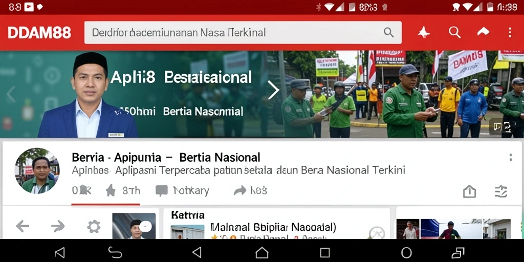 Antarmuka user-friendly aplikasi DAM88 menampilkan berita nasional terkini.