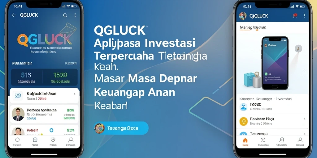 Screenshot QGLUCK menunjukkan antarmuka yang sederhana dan fitur investasi yang lengkap.