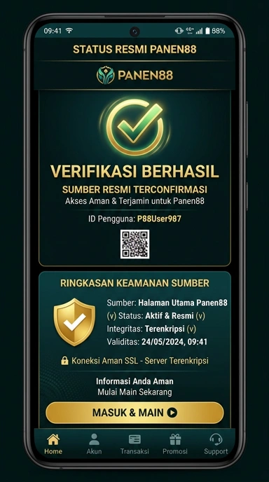 Tampilan kanal resmi panen88